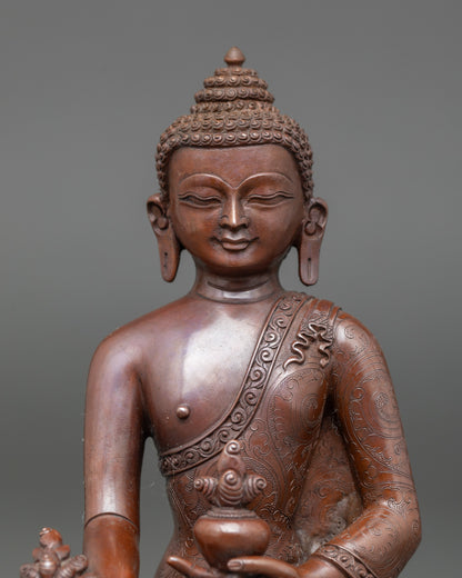 Full Oxidized Three Buddha Statue Set  for Sacred Spiritual Decor