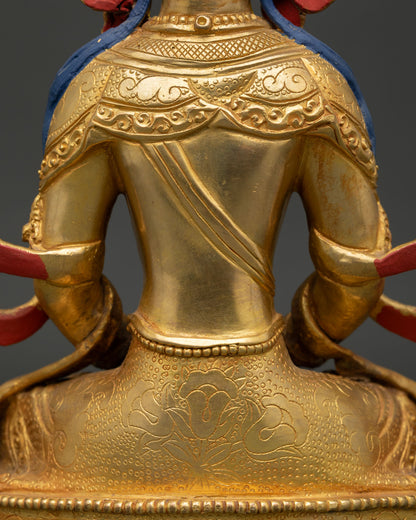 Amitayus Statue | Gold Gilded Buddhist Sculpture from Nepal