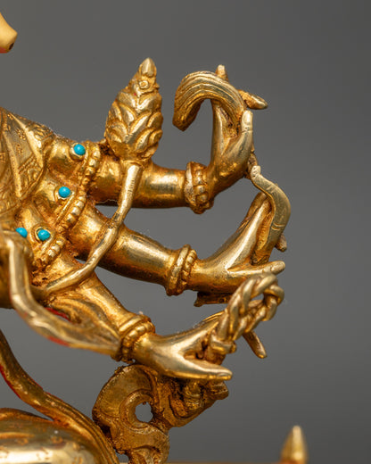 Golden Marichi Statue | Buddhist Goddess of Dawn Sculpture