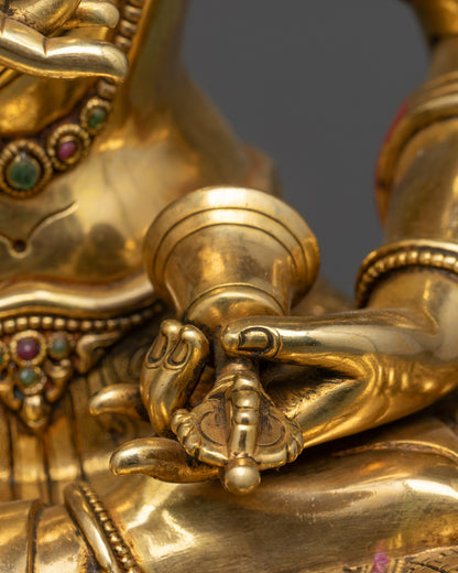 24K Gold-Gilded Vajrasattva Statue | Deity for Karma Purification Practice