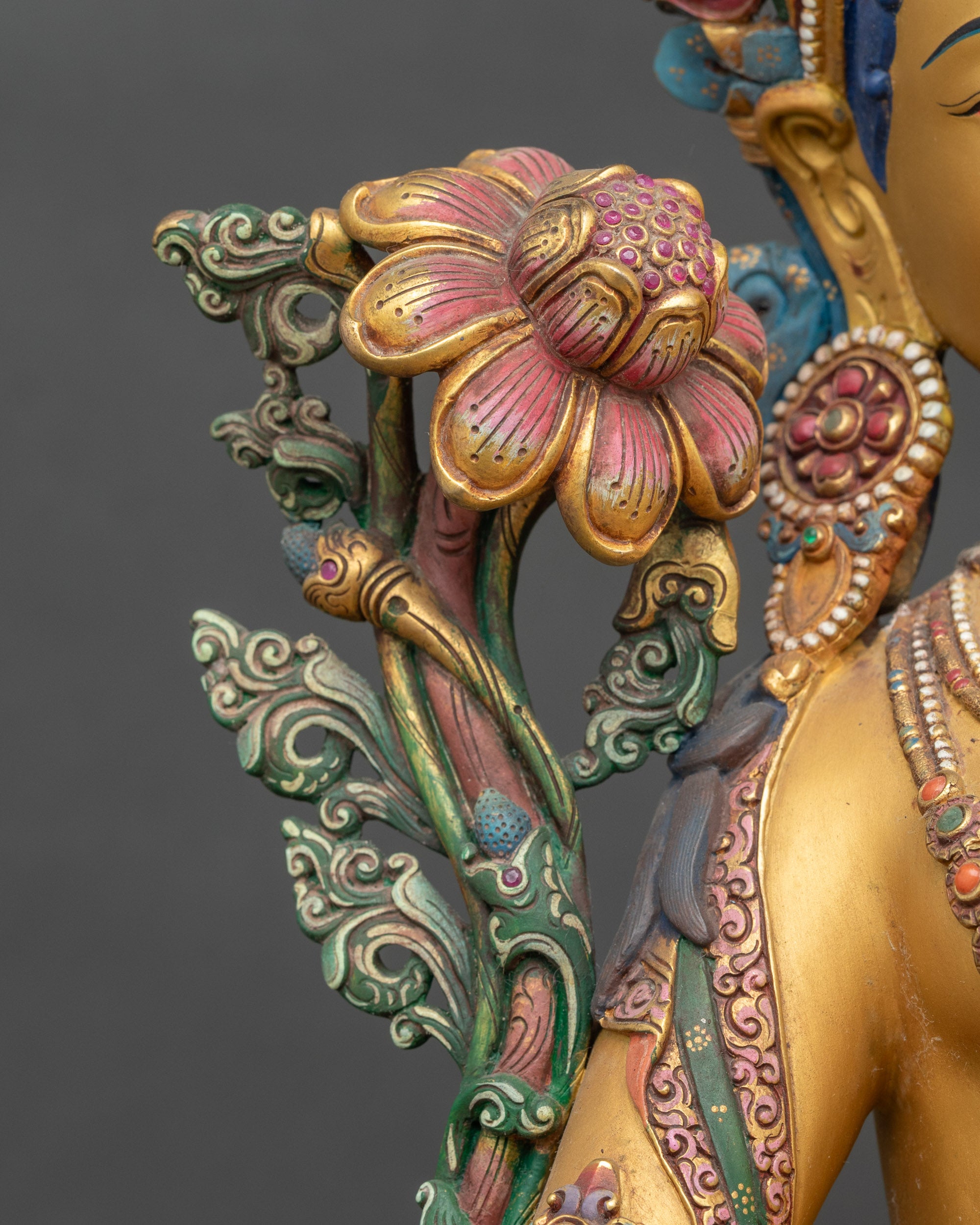 Green Tara Figurine | Lost-Wax Casted Copper Statue from Nepal