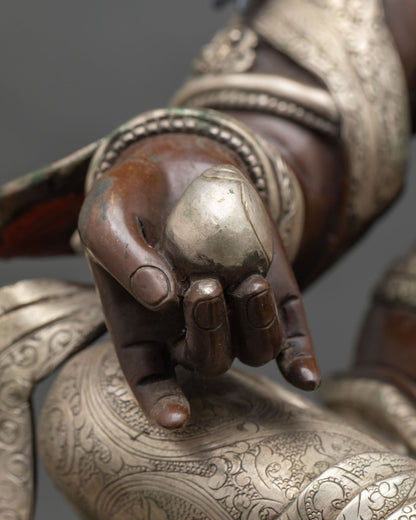 Lord Dzambhala – Oxidized Copper Statue of Wealth Guardian