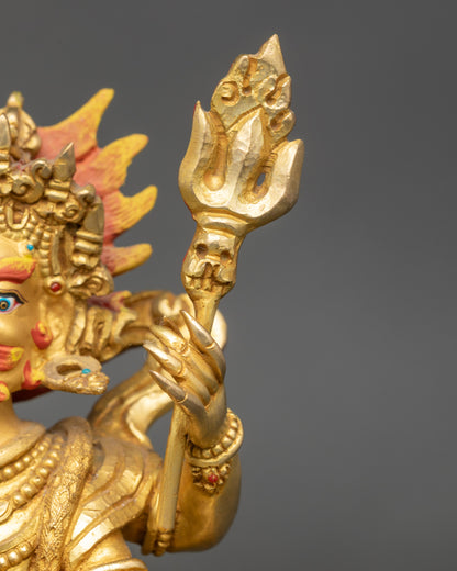 Sacred Chaturbhuja Mahakala Statue | Four-armed Mahakala Sculpture