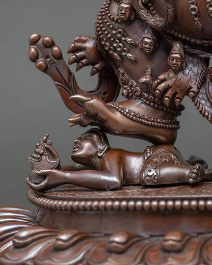Buddhist Hayagriva Statue | Oxidized Copper Artwork from Nepal
