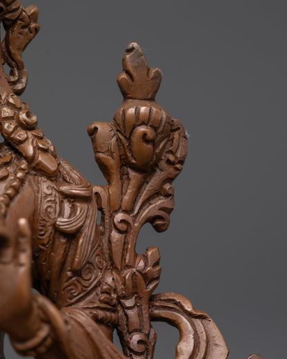 Oxidized Copper Green Tara Statue | Handcrafted Buddhist Sculpture