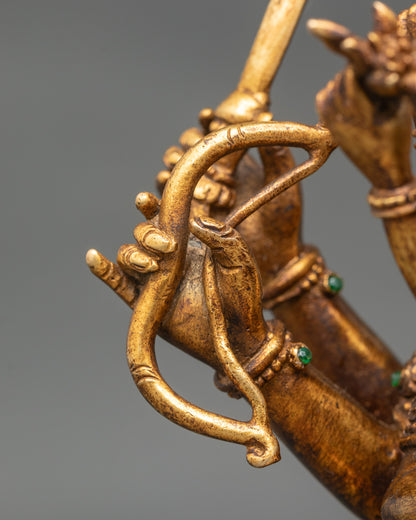 Manjuvajra Statue | Vintage Finish Buddhist Sculpture