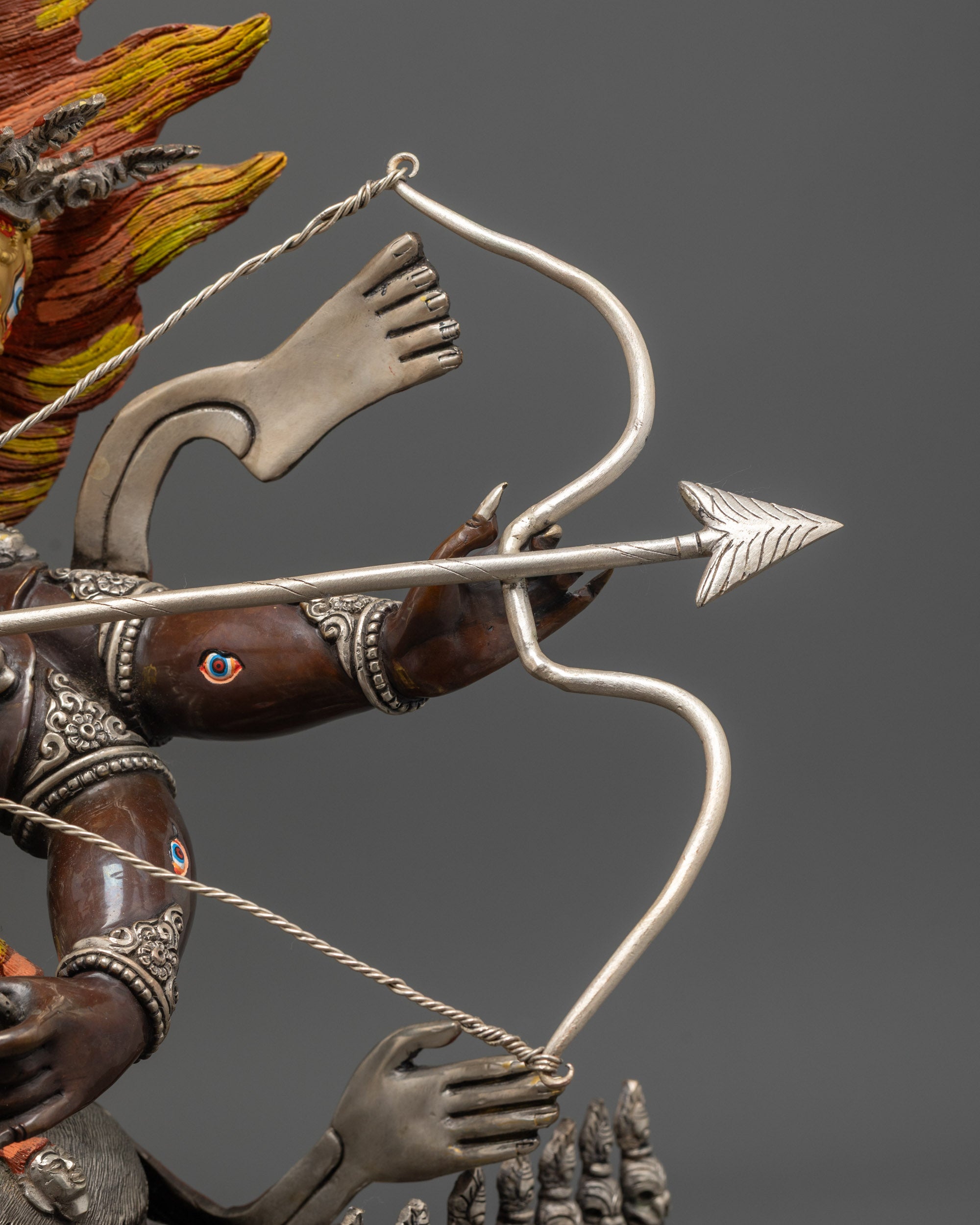 Silver Plated Rahula Statue | Handmade Tibetan Protector Deity