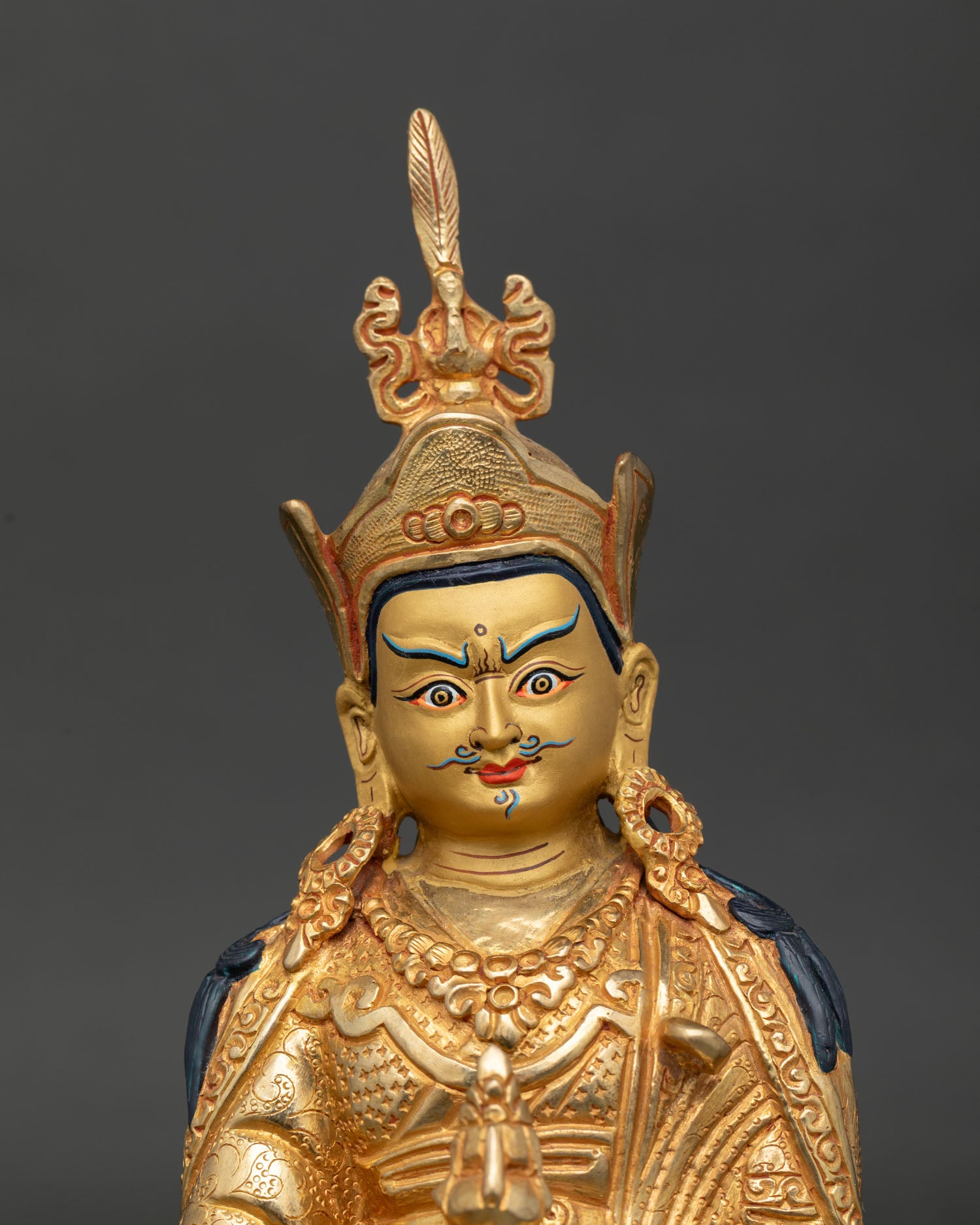 Guru Rinpoche Copper Statue | Tibetan Spiritual Artwork