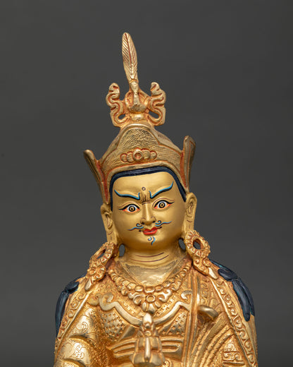 Guru Rinpoche Copper Statue | Tibetan Spiritual Artwork