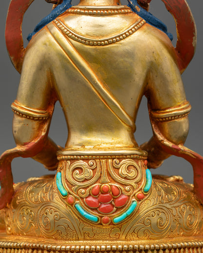 Awakened Amitayus Statue – Nepalese Artisan Buddha Sculpture