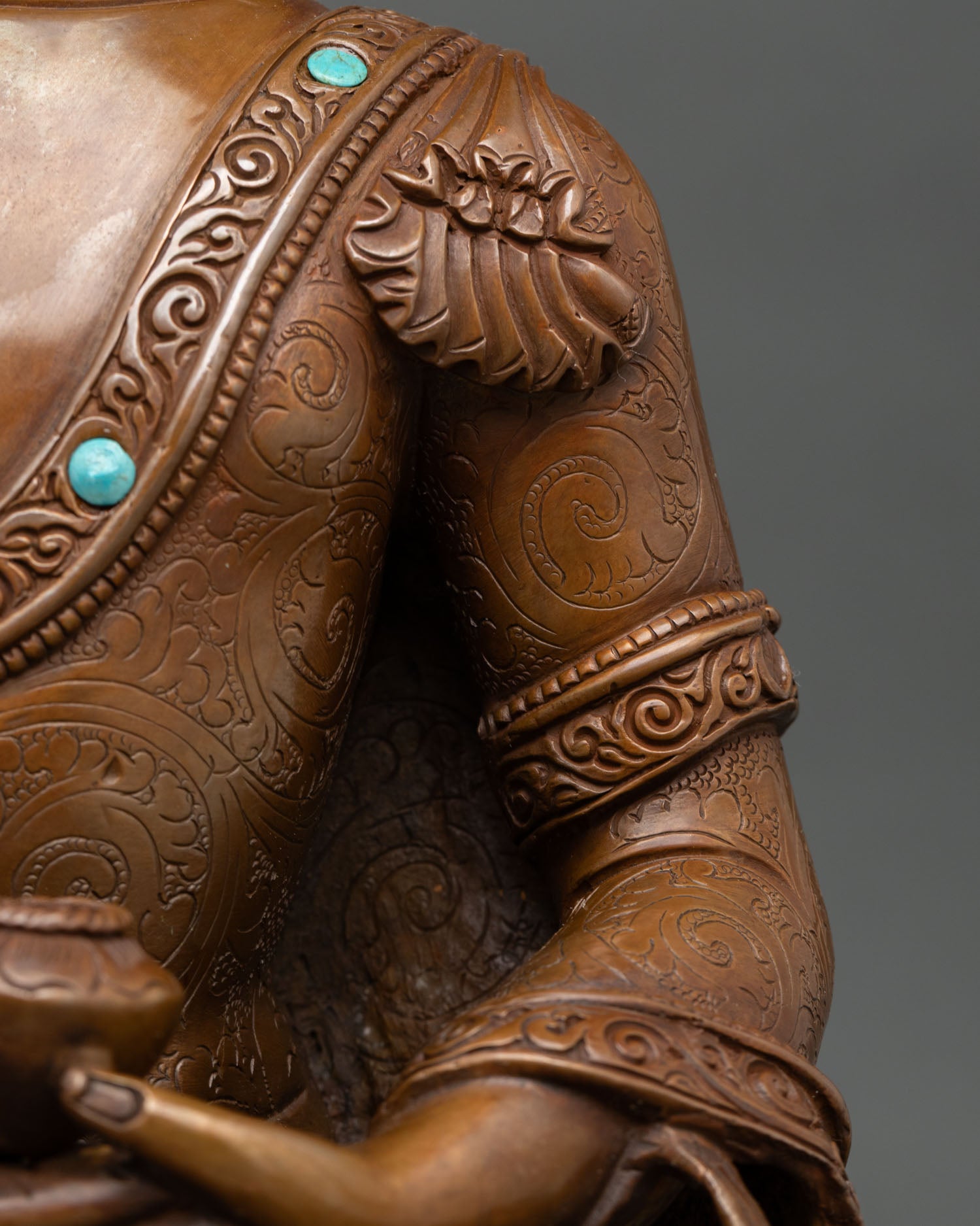 Amitabha Buddha Statue – Oxidized Copper Artwork