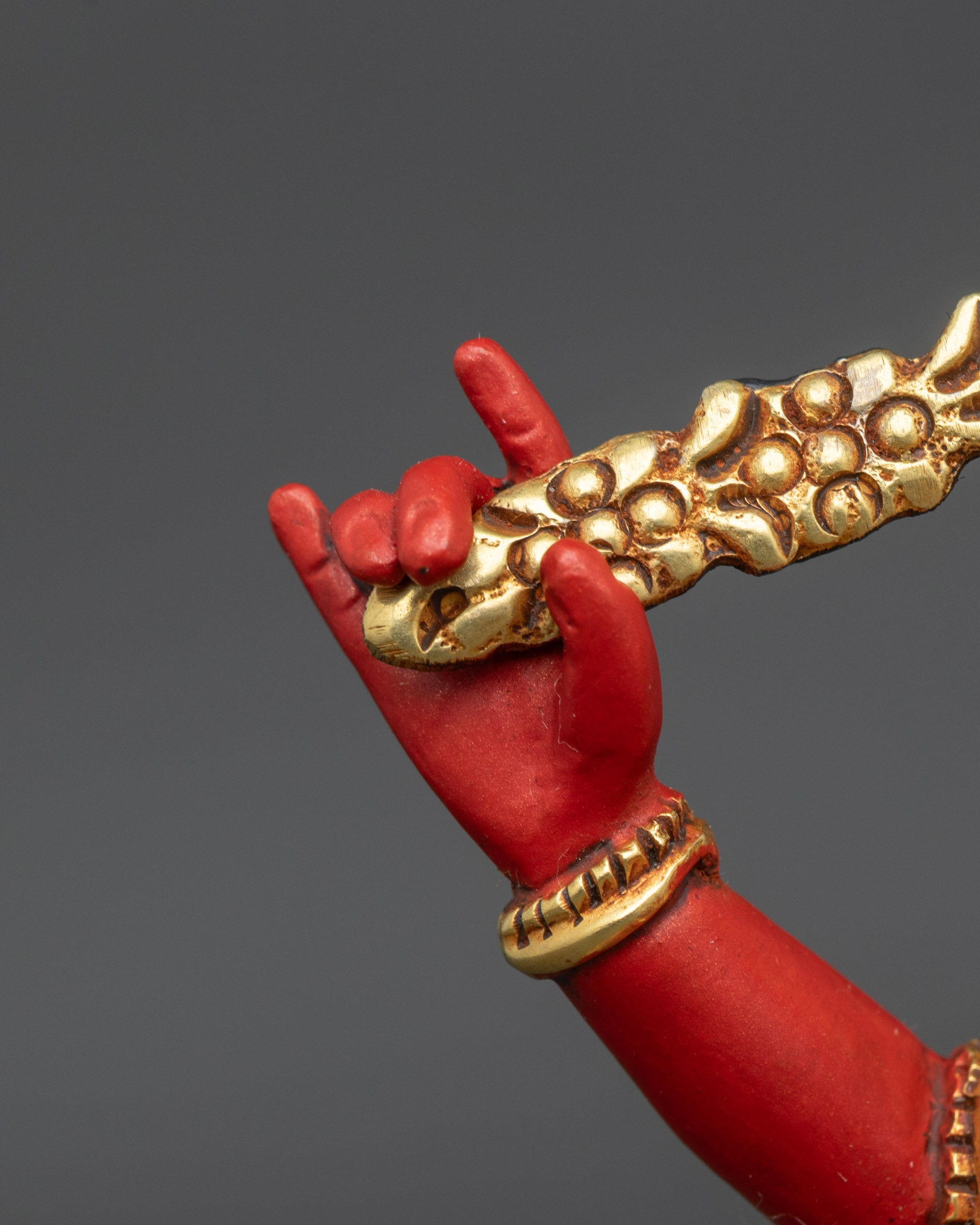Red Rigjema Statue | Traditional Nepalese Ritual Sculpture