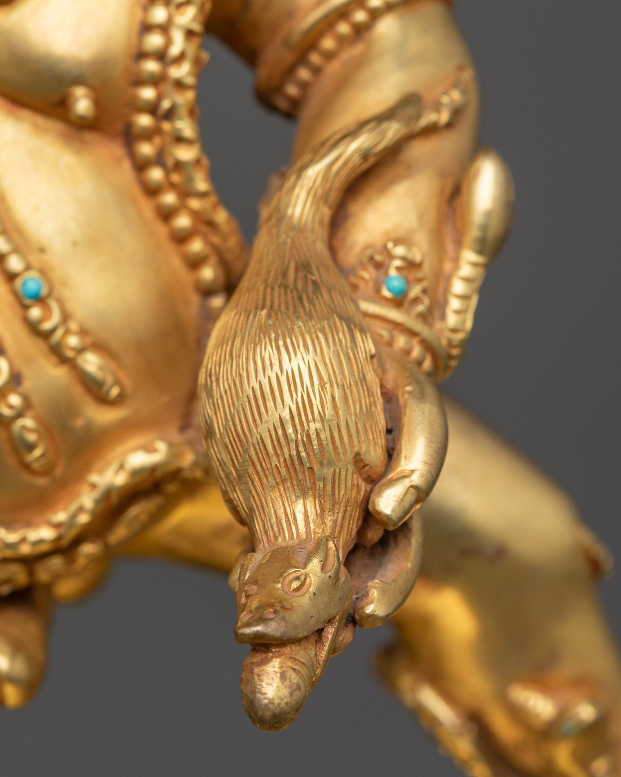 Nakpo Dzambhala Sculpture | Traditional Tibetan Wealth God Statue