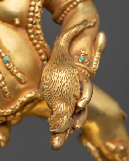 Nakpo Dzambhala Sculpture | Traditional Tibetan Wealth God Statue