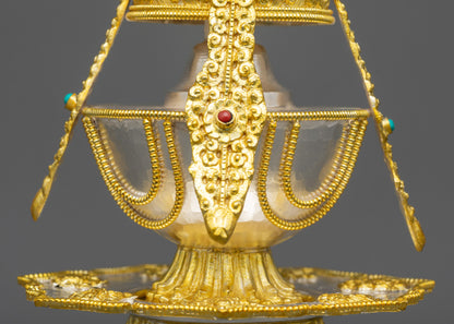 Tibetan Kalasha for Altar | Handcrafted Himalayan Ritual Nectar Vase