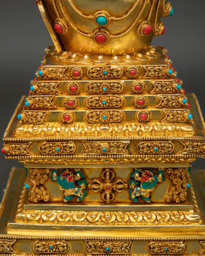 Handcrafted Tibetan Stupa | Buddhist Shrine Decor from Nepal