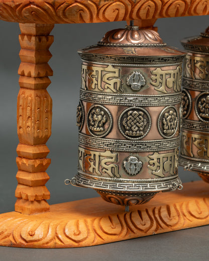 Five Prayer Wheel Set – Buddhist Ritual Wheels from Nepal