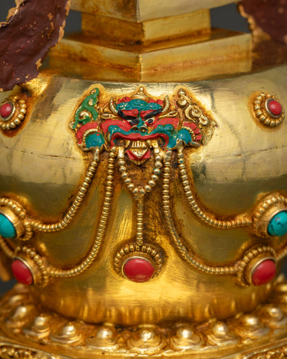 Handcrafted Tibetan Stupa | Buddhist Shrine Decor from Nepal