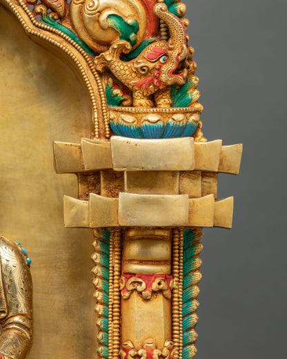 Shakyamuni Buddha Statue With Throne | Zen Meditation Decor