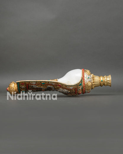 Conch Shell from Nepal | Buddhist Altar Ritual Art