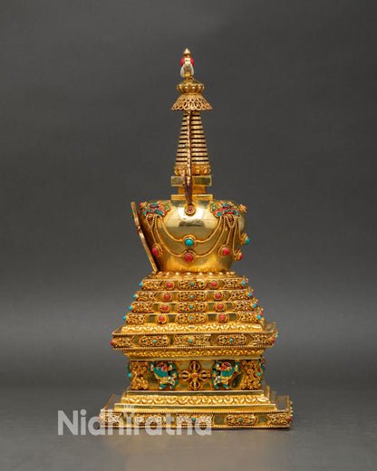 Handcrafted Tibetan Stupa | Buddhist Shrine Decor from Nepal