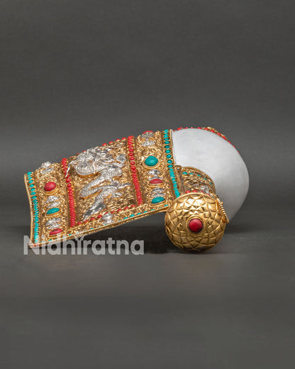 Conch Shell from Nepal | Buddhist Altar Ritual Art