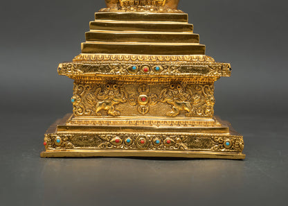 Shakyamuni Buddha Stupa | Sacred Traditional Copper Stupa