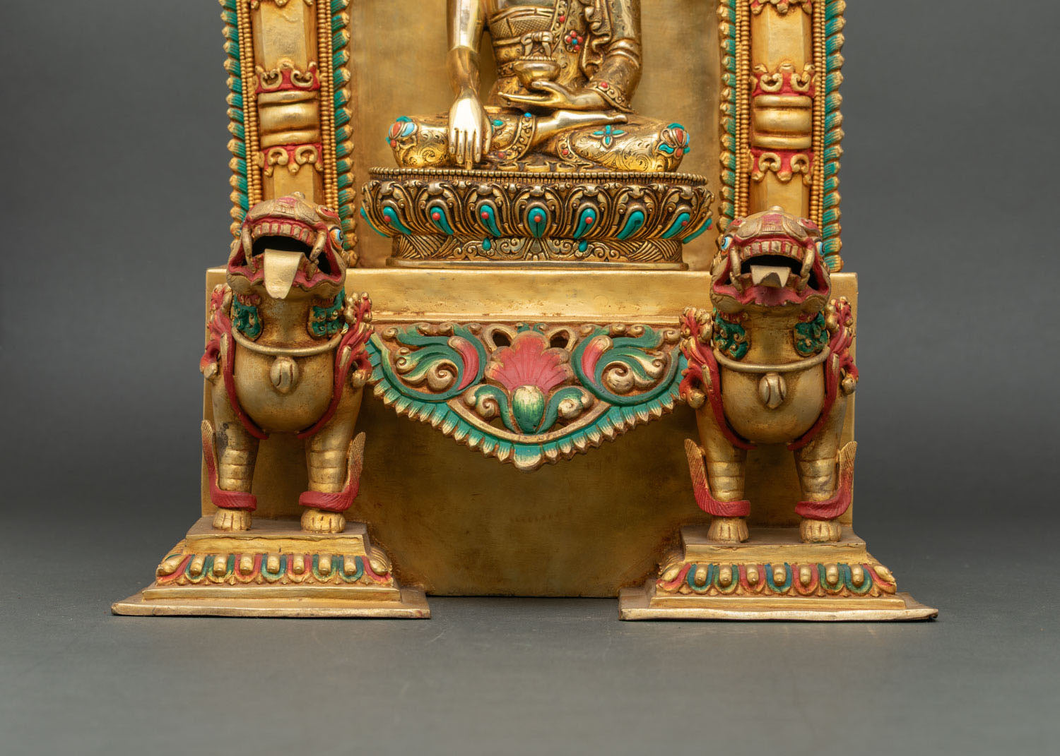 Shakyamuni Buddha Statue With Throne | Zen Meditation Decor