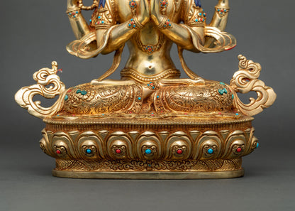 Four-armed Avalokiteshvara Statue | Divine Lord Who Gazes Down