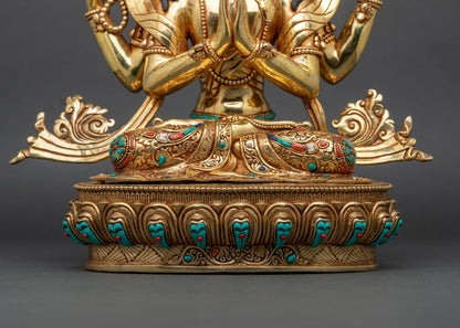 Peaceful Chenrezig Statue | Meditation Decor from Nepal