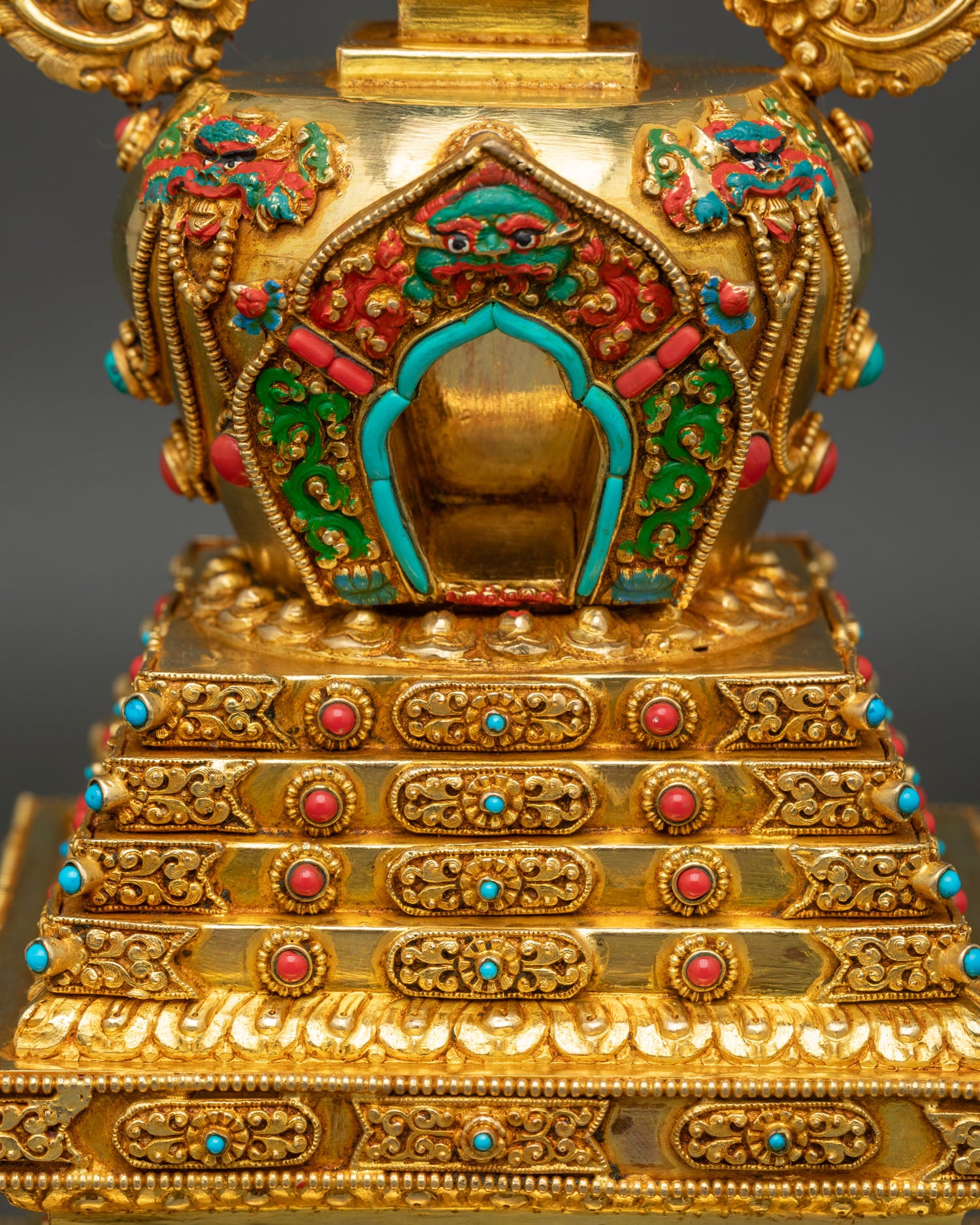 Handcrafted Tibetan Stupa | Buddhist Shrine Decor from Nepal