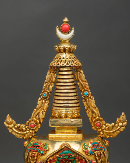 Handcrafted Tibetan Stupa | Buddhist Shrine Decor from Nepal