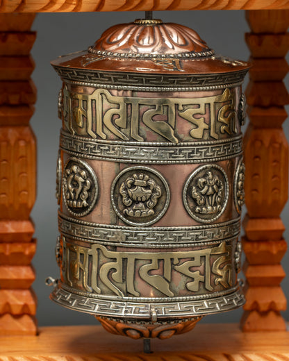 Five Prayer Wheel Set – Buddhist Ritual Wheels from Nepal