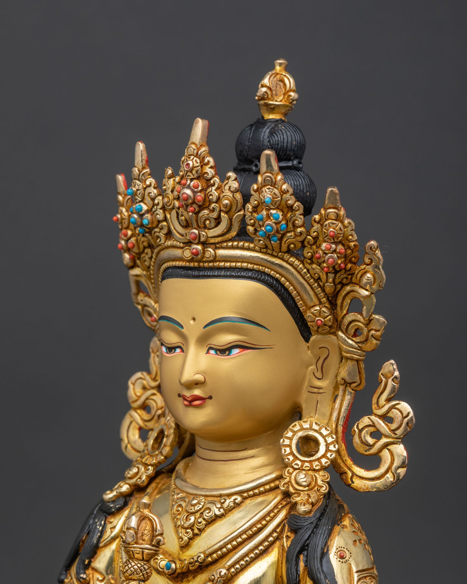 Vajrasattva Statue | Handcrafted Gold Gilded Spiritual Art