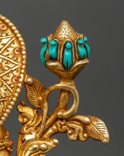 Green Tara Statue | Fire-Gilded Tibetan Buddhist Figurine