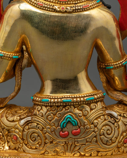 Green Tara Statue | Fire-Gilded Tibetan Buddhist Figurine