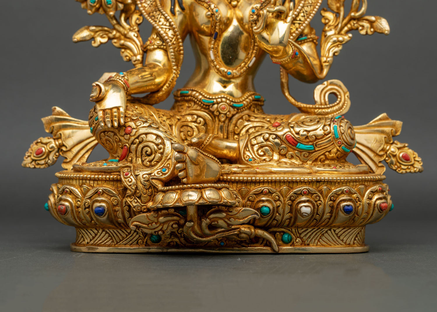 Green Tara Statue | Fire-Gilded Tibetan Buddhist Figurine