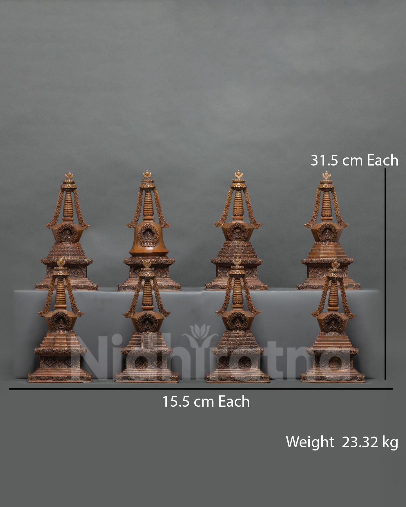 Eight Stupas of Buddha | Sacred Buddhist Shrine Set from Nepal