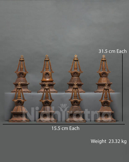 Eight Stupas of Buddha | Sacred Buddhist Shrine Set from Nepal