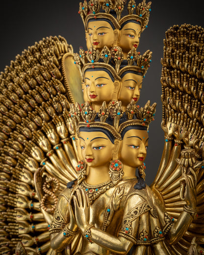 Exclusive 1000 Armed Chenrezig Statue | Rare Avalokiteshvara Sculpture
