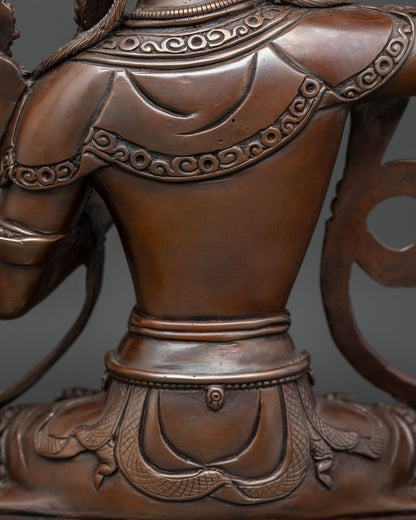 Oxidized Manjushri Statue | Buddhist Meditation & Spiritual Decor