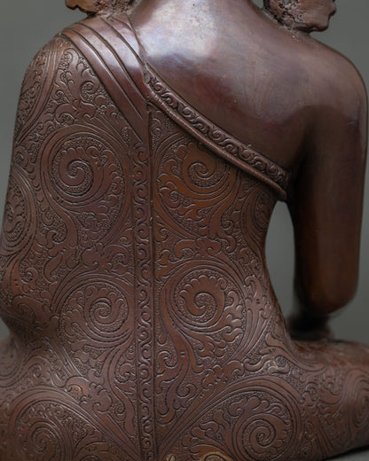 Earth-Touching Shakyamuni Buddha Statue | Zen Decor for Meditation Room