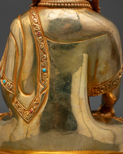 Crown Mitrugpa Statue | Gold Fire-Gilded Meditation Sculpture