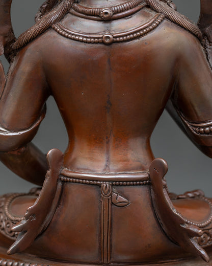 Vajrasattva Statue | Traditional Nepalese Oxidized Copper Art