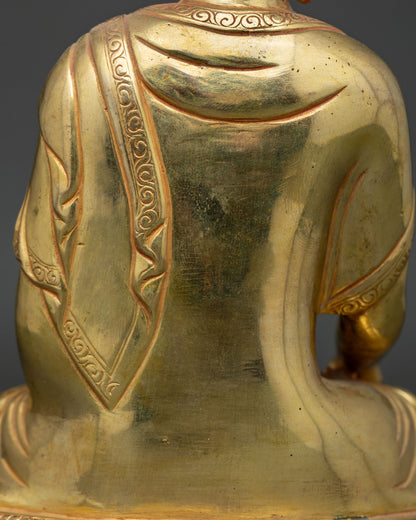 Shakyamuni Buddha Statue | 24k Gold-Gilded Buddhist Sculpture