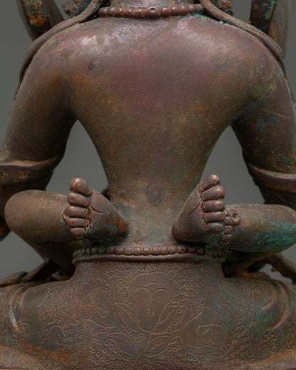 Amitayus with Consort | Sacred Buddhist Statue from Nepal