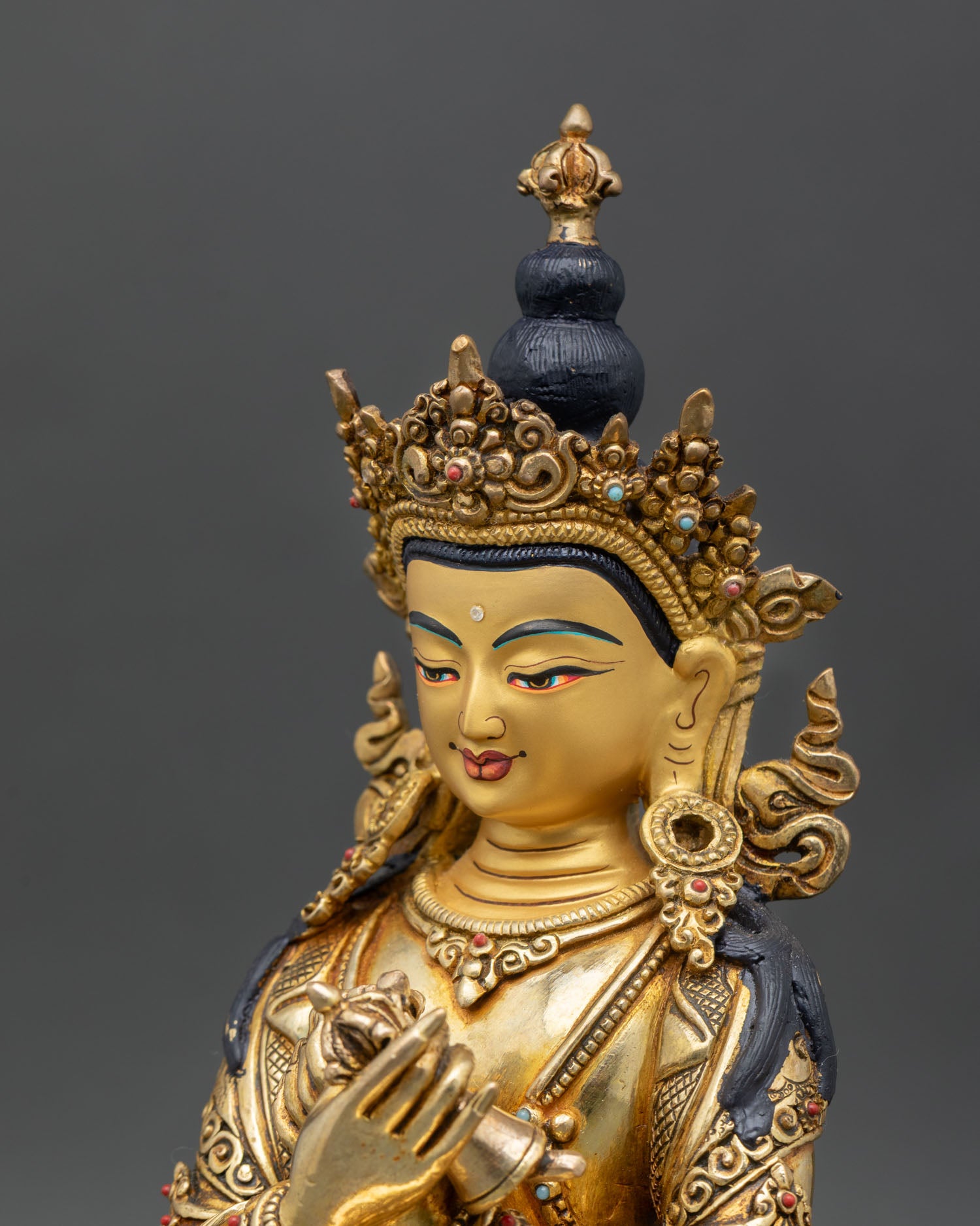 Vajradhara Buddha Statue | 24K Gold Copper Buddhist Sculpture