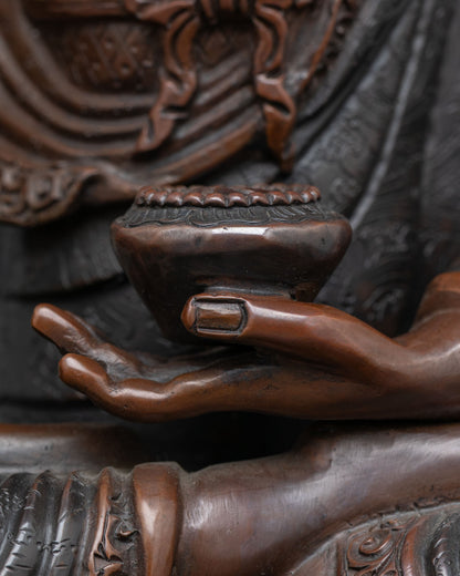 Oxidized Shakyamuni Buddha Statue | Sacred Meditation Sculpture