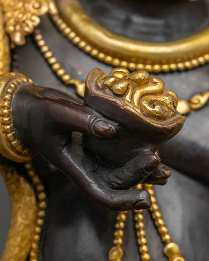 Black Jambhala (Nagpo) Statue | Oxidized Copper Buddhist Artwork