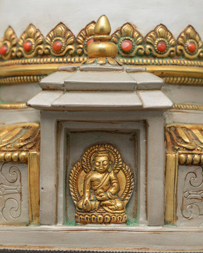 Hand-Painted Himalayan Buddhist Stupa | Peaceful Zen Altar Decor